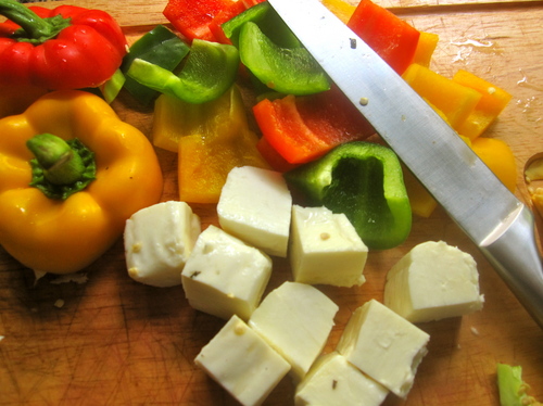 lampman, halloumi and peppers for the grill