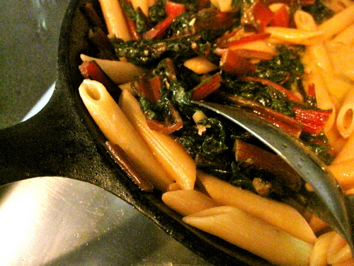 lampman, cooking swiss chard and pasta