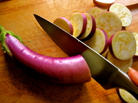 lampman, slicing eggplant