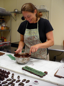 Shikes Haines - Nancy Biehn at work at Sweet Gem Confections