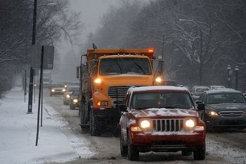 A City of Ann Arbor salt truck