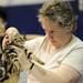 Loretta Baugh, a judge with the Cat Fanciers' Association, checks the eyes of Celine, a 4-month-old American Shorthair from Northville at the Cat Fanciers' Association Cat Show. Angela J. Cesere | AnnArbor.com