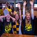 Gabriella Najmolhoda, Julia Silver, and Madelaine Moeke celebrate as they watch the Wolverines play Louisville in the NCAA finals at Good Time Charley's in Ann Arbor.
Courtney Sacco I AnnArbor.com