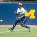 Wolverines freshmen Sierra Lawrence makes a play during the sevth inning of their game against California, Saturday May 18.
Courtney Sacco I AnnArbor.com     