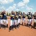 The Wolverines cheer before the start of the NCAA regional title game against California, Sunday May 19.
Courtney Sacco I AnnArbor.com 