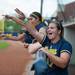 The Wolverines dugout cheers during the fifth inning of the NCAA regional title game against California, Sunday May 19.
Courtney Sacco I AnnArbor.com 