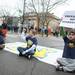 Three protesters sit in the intersection of South State Street and South University Avenue in Ann Arbor, demanding tuition equality for unauthorized immigrants.
Courtney Sacco I AnnArbor.com 