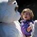 Ann Arbor resident Delilah Saffian, two, meets the Easter Bunny at the Jaycees Easter Egg Scramble in Buhr Park on Saturday, March 30. Daniel Brenner I AnnArbor.com