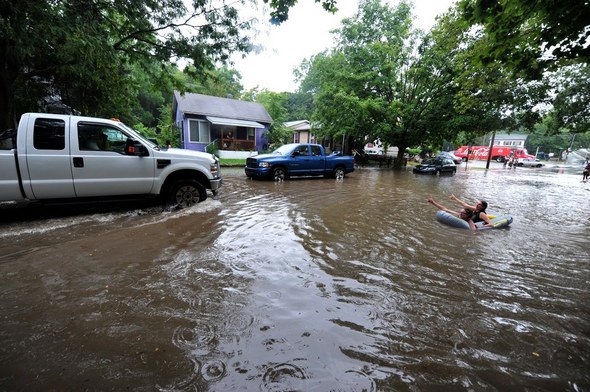 Heavy rains flood some Ann Arbor streets