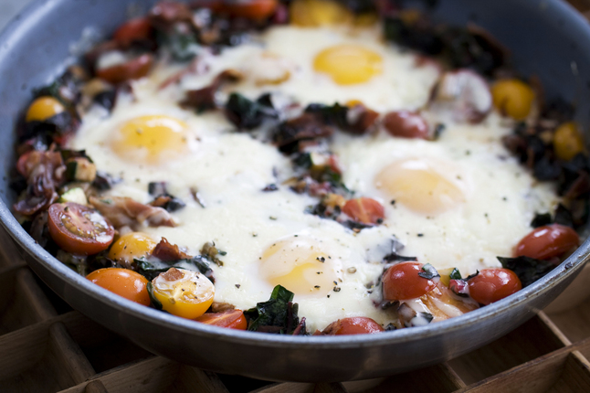 Easy, beautiful blend of eggs and veggies for Mom