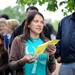 Gemma Almendras, the mother of Mariel, says a few words of thanks to the Dicken Elementary School community. Angela J. Cesere | AnnArbor.com