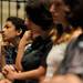 7th grader Jeremy Johnson, far left, watches a video during an assembly commemorating Memorial Day. Angela J. Cesere | AnnArbor.com