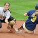 Purdue senior Molly Garst, left, tries to tag out Michigan senior Amanda Chidester as she slides into second base. Angela J. Cesere | AnnArbor.com