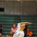 Skyline's Danielle Sarns jumps up to spike the ball during the volleyball game against Huron at Ann Arbor Huron High School on Oct. 4, 2011. Angela J. Cesere | AnnArbor.com