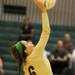 Huron's Alyssa Miller spikes the ball during the volleyball game against Skyline at Ann Arbor Huron High School on Oct. 4, 2011. Angela J. Cesere | AnnArbor.com