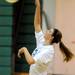 Skyline's Maggie Halloran spikes the ball during the volleyball game against Huron at Ann Arbor Huron High School on Oct. 4, 2011. Angela J. Cesere | AnnArbor.com