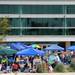 Tents line the sidewalks outside of Skyline High School for the third day of the Washtenaw Interclub Swim Conference (WISC) swimming championships. Wednesdays swimmers were boys and girls ages 8 and under. Angela J. Cesere | AnnArbor.com 