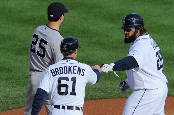 Detroit Tigers first baseman Prince Fielder walks off the field after  striking out during the first inning of game 4 of the World Series against  the San Francisco Giants at Comerica Park