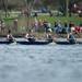 The University of Michigan rowing team as they approach the finish line neck and neck with the Michigan State  rowing team during the Men's Varsity 8 Grand trial of the 2013 Mid-American Rowing Association championships.
Courtney Sacco I AnnArbor.com
